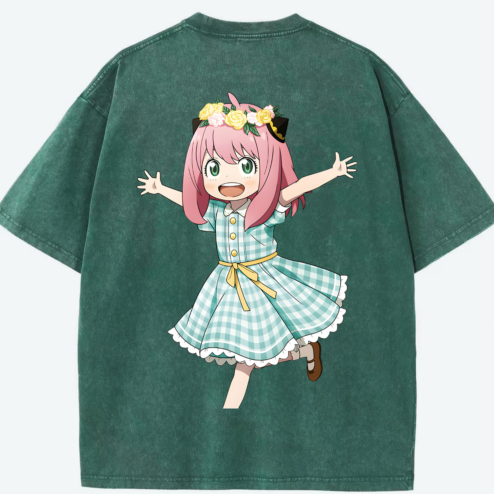 （画像用） SPY×FAMILY间谍家家酒 綿100% ヴィンテージ風 半袖Tシャツ（背面プリント）